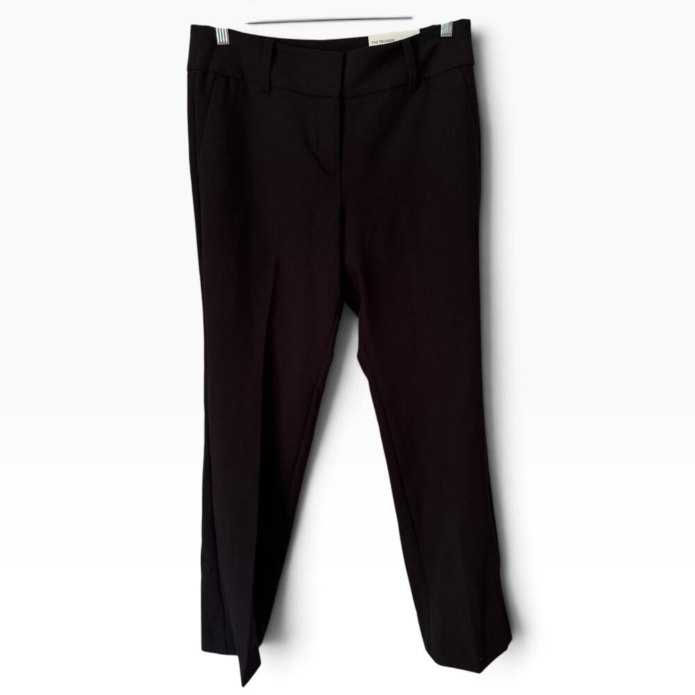 NWT Ann Taylor The Trouser Pants Size 8 Black Classic Straight Leg Pleated